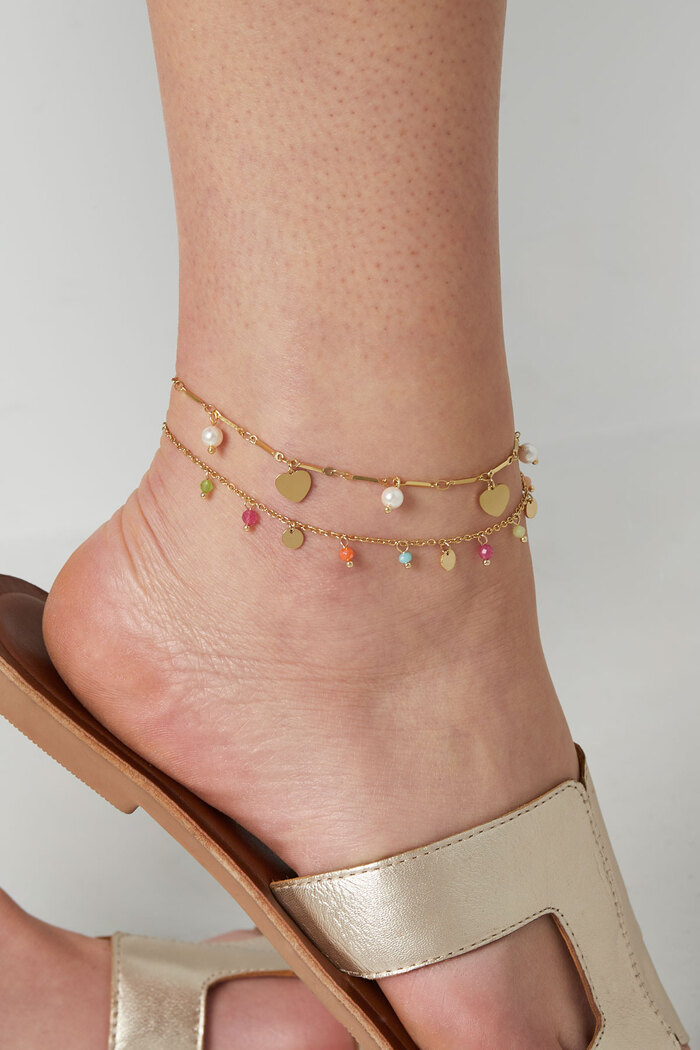 Anklet pearl love - gold Picture2